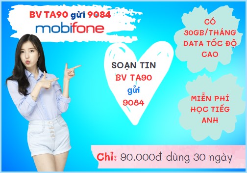 Đăng ký gói cước TA90 Mobifone ưu đãi 30GB kèm học tiếng Anh miễn phí